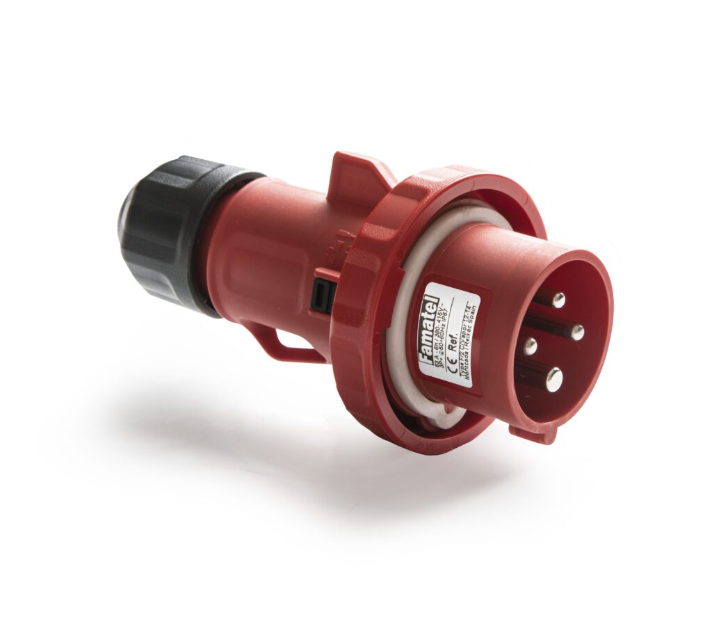 ENCHUFE / CLAVIJA INDUSTRIAL AEREO 3P+T  32A  440V  6H  IP44 13302  COD: FA14302