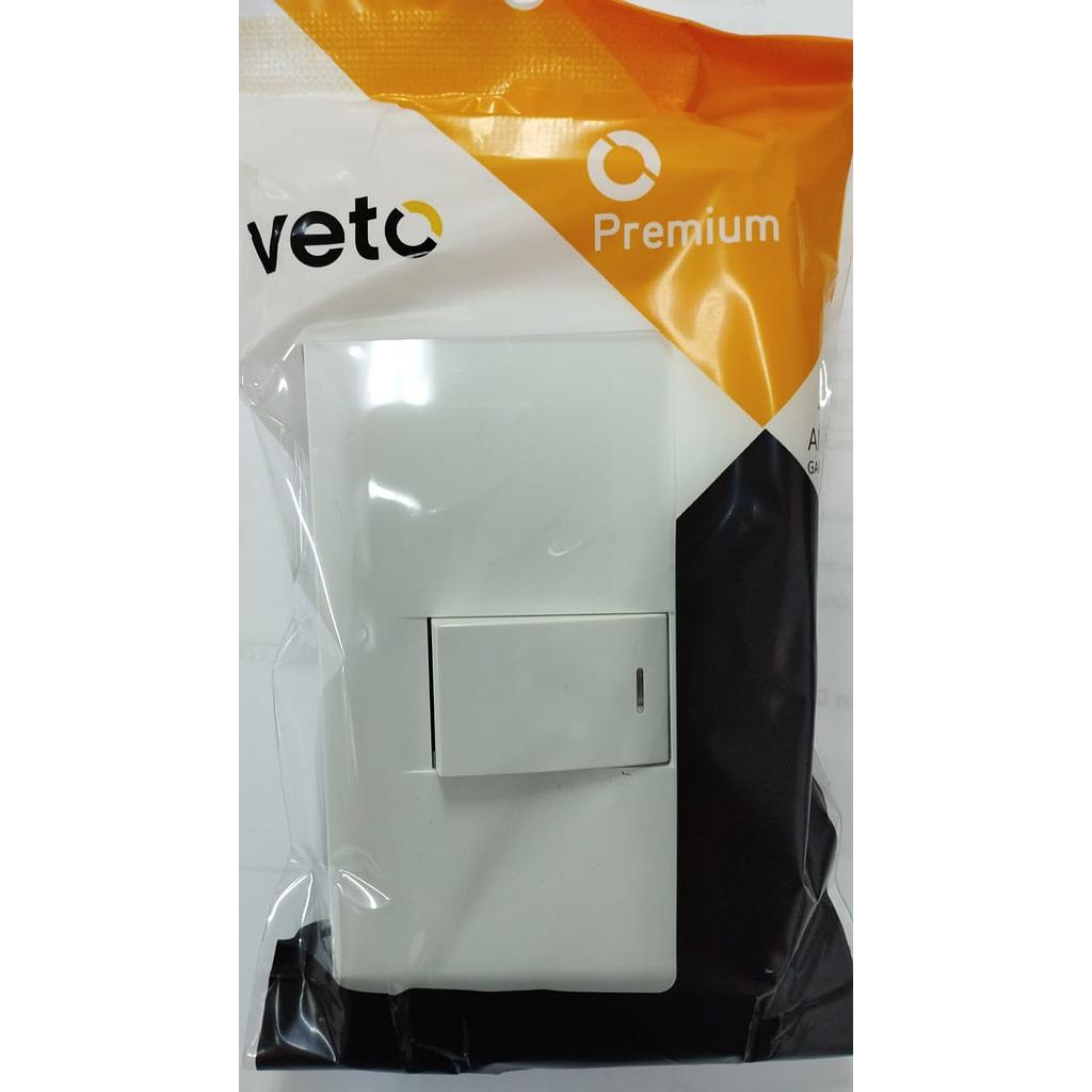 INTERRUPTOR SIMPLE LUZ PILOTO BLANCO PREMIUM  COD: VETP23023