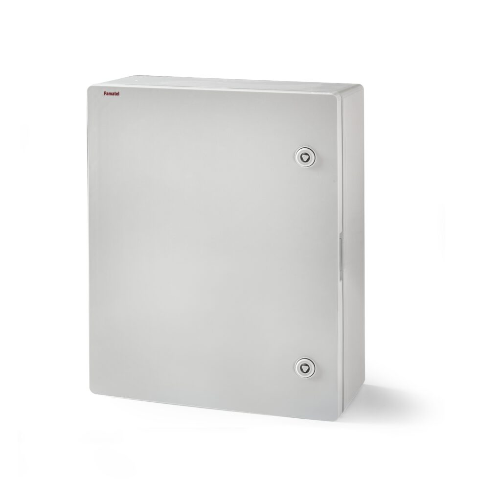 GABINETE PLASTICO PARA USO EXTERIOR 50X40X17.5 CM. IP65 CON PLACA METALICA 39145UL  COD: FA39140