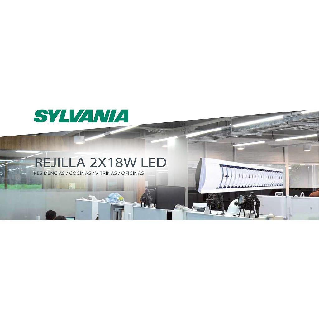 LUMINARIA SOBREPUESTA REJILLA LED 2X18W.  6500K. 120CM . ECO .P27436-36  COD: LES45620