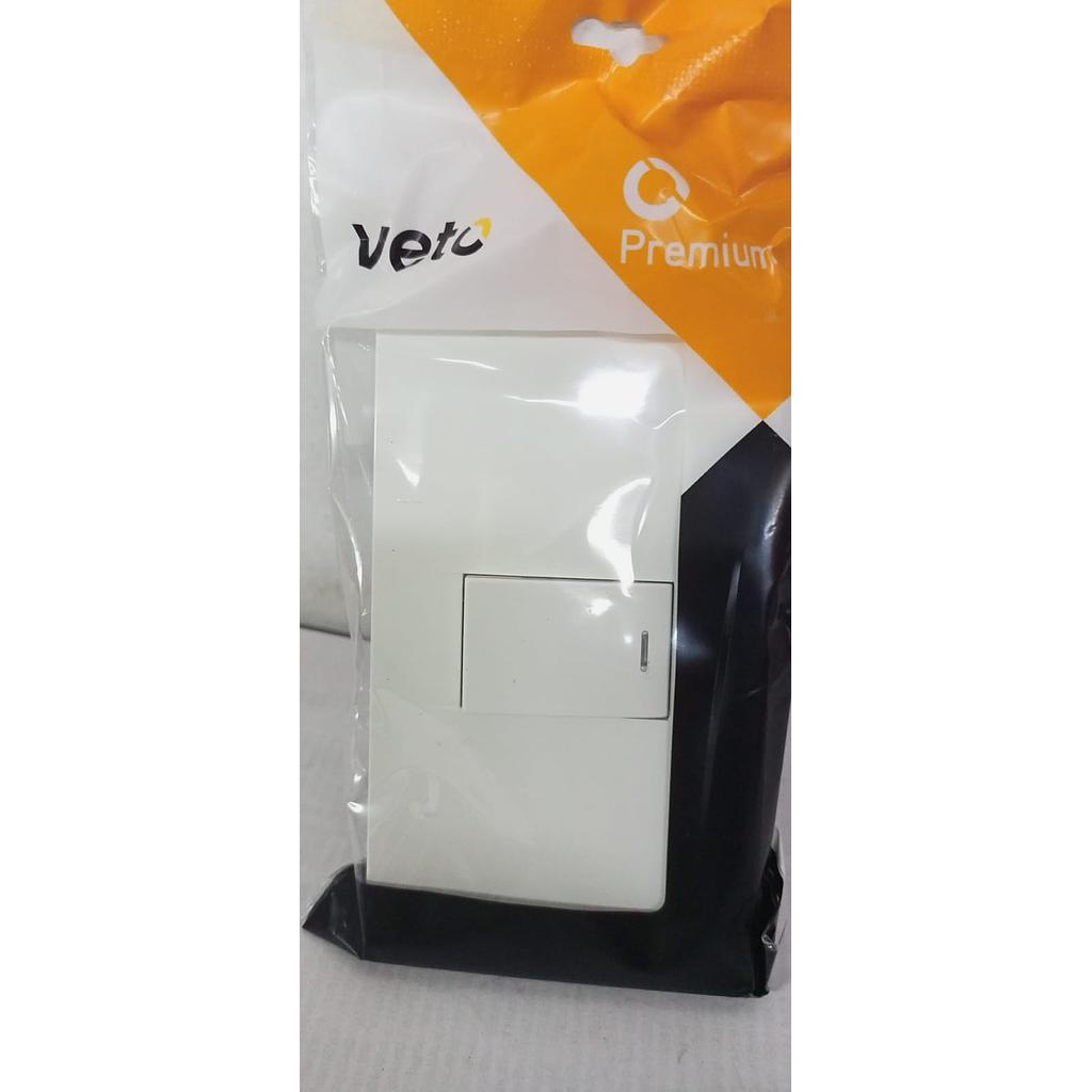 INTERRUPTOR CONMUTADOR 4 VIAS LUZ PILOTO BLANCO PREMIUM  COD: VETP23146
