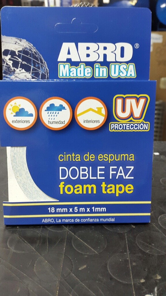 CINTA DOBLE FAZ 18MM X 2 MTS ABRO  COD: X71556