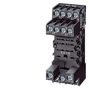 BASE RIEL DIN P/RELE AUXILIAR 4 CONMUTADORES PT78740 (14 PATAS PLANAS)  COD: S10936