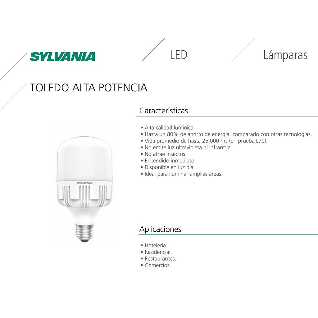 FOCO ALTA POTENCIA 40W. LUZ DIA. REEMPLAZO AHORRADOR 65W. SYLVANIA  COD: LES46215