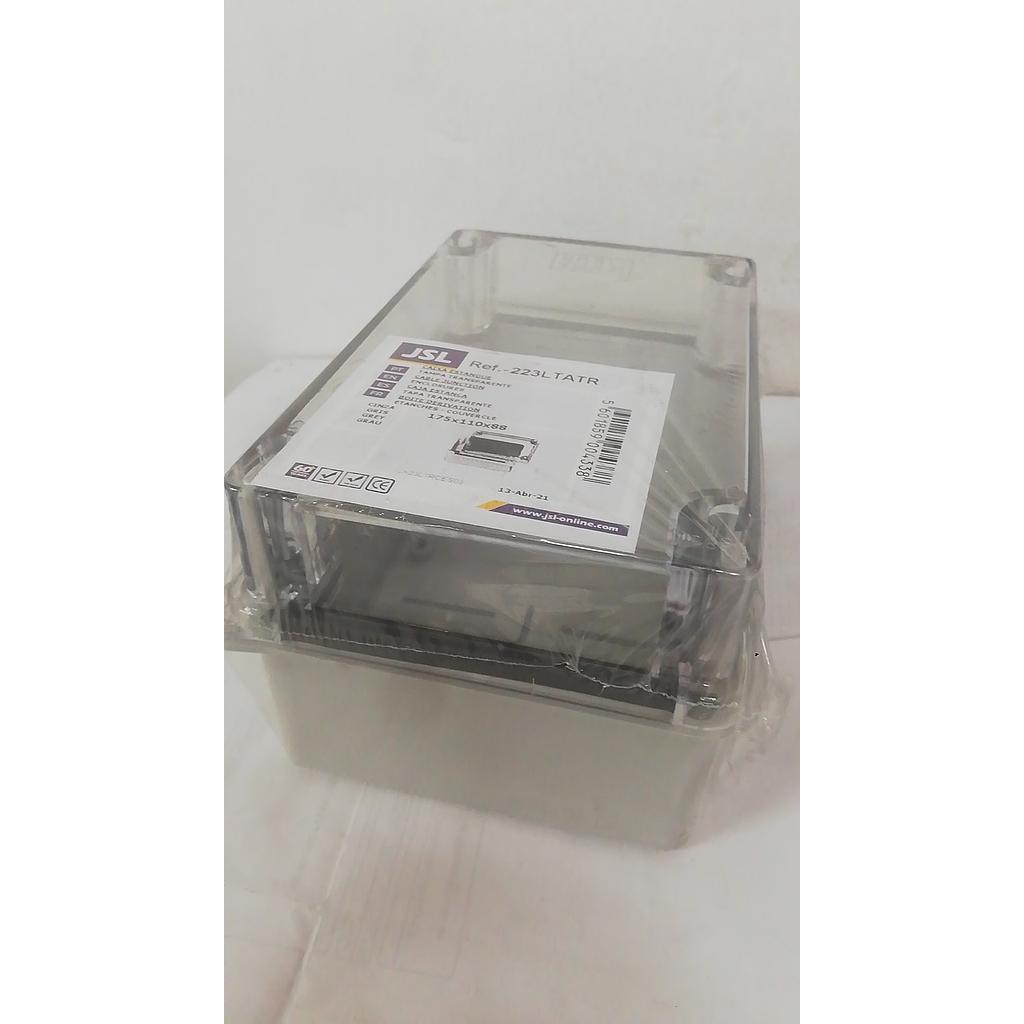 CAJA PLASTICA 175X110X83 GRIS CON TAPA TRANSPARENTE  COD: I36348