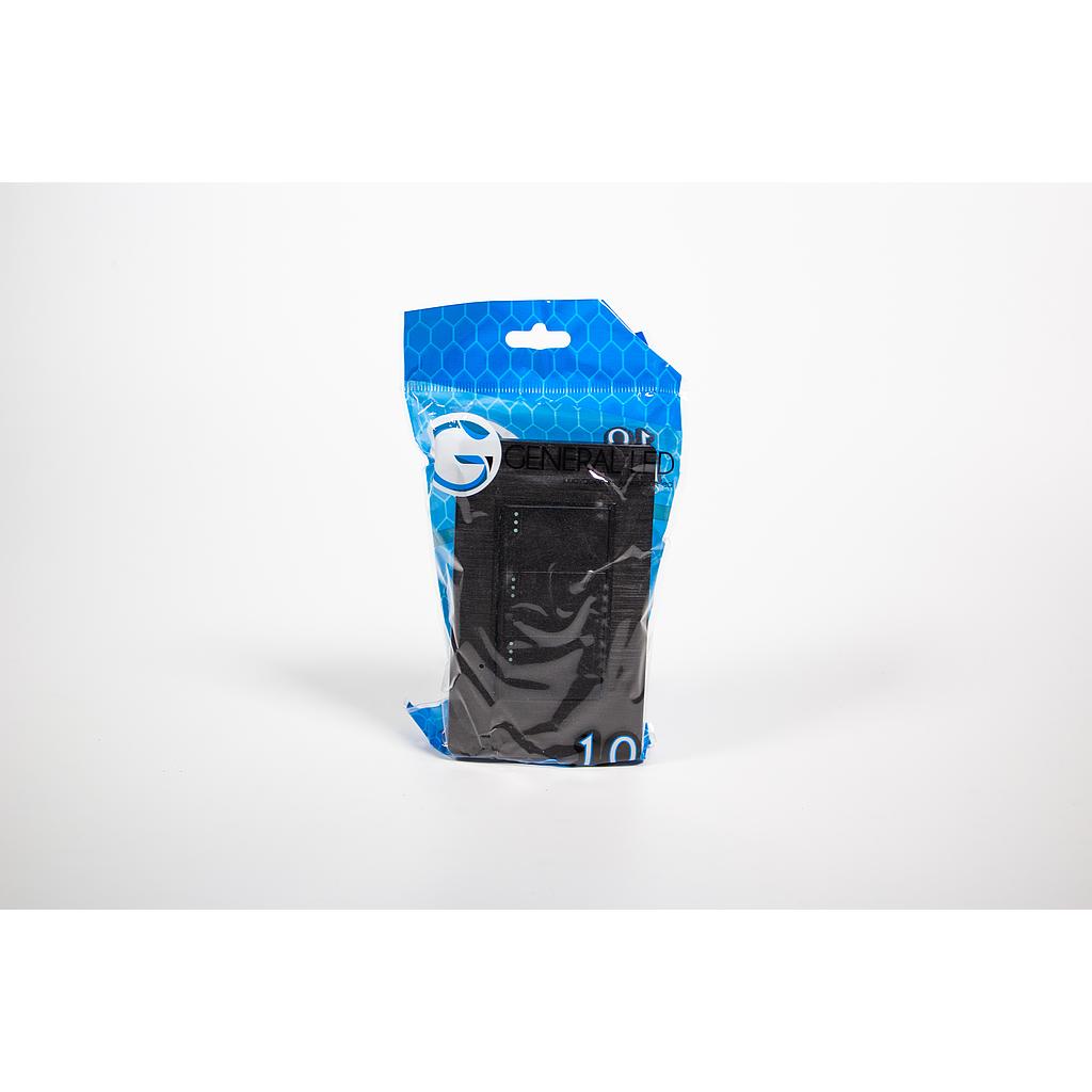 INTERRUPTOR TRIPLE 6A CONMUTADO 120-250V FUSSION NEGRO  COD: GF10130