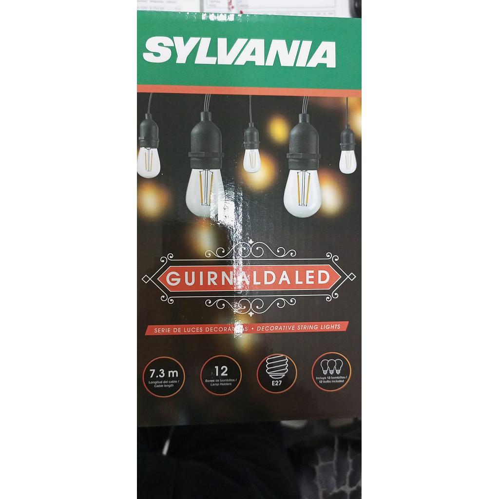 GUIRNALDA LED 12X1.5W LUZ CALIDA IP65 7.3MTS CON FOCOS P23921  COD: LES61100