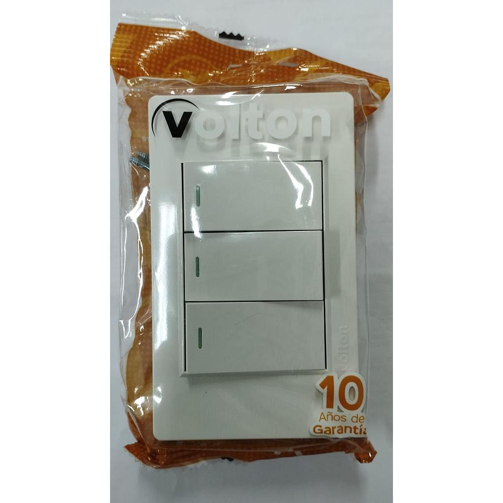 INTERRUPTOR TRIPLE 10A 125-250V
BLANCO NOVA VEPB020105  COD: VN20105