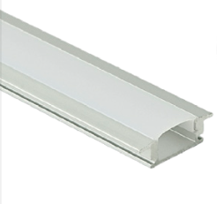 PERFIL DE ALUMINIO EMPOTRABLE 25MM, 3M INCLUYE DIFUSOR OPAL, 2 TAPAS Y 2 CLIPS RF25