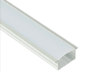 PERFIL DE ALUMINIO EMPOTRABLE 30MM, 3M INCLUYE DIFUSOR OPAL, 2 TAPAS Y 2 CLIPS RF27