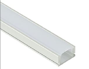 PERFIL DE ALUMINIO SOBREPUESTO, 3M INCLUYE DIFUSOR OPAL, 2 TAPAS Y 2 CLIPS RF24