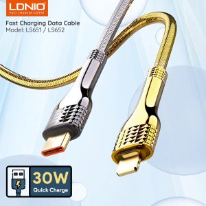 CABLE METALIZADO LDNIO LS651 1 MTS  30W TIPO C