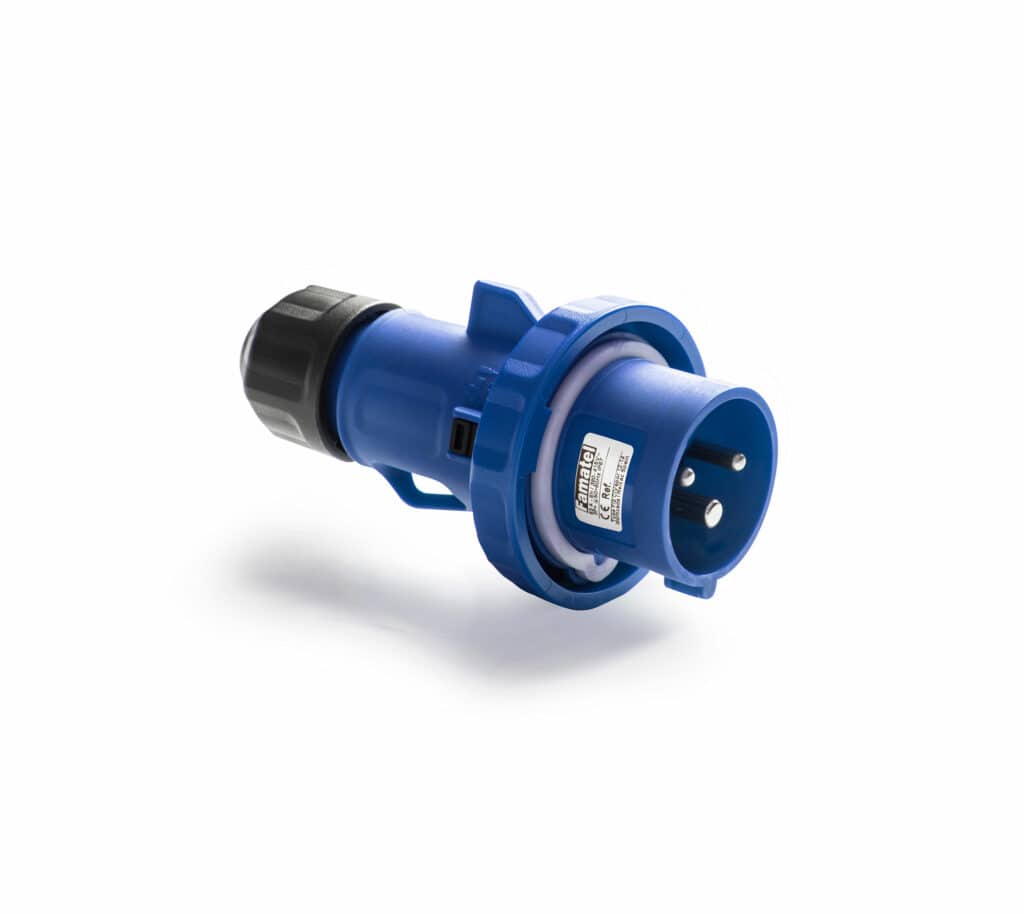 ENCHUFE / CLAVIJA INDUSTRIAL AEREO  2P+T  32A  220V  6H  IP67 14203  COD: FA14203
