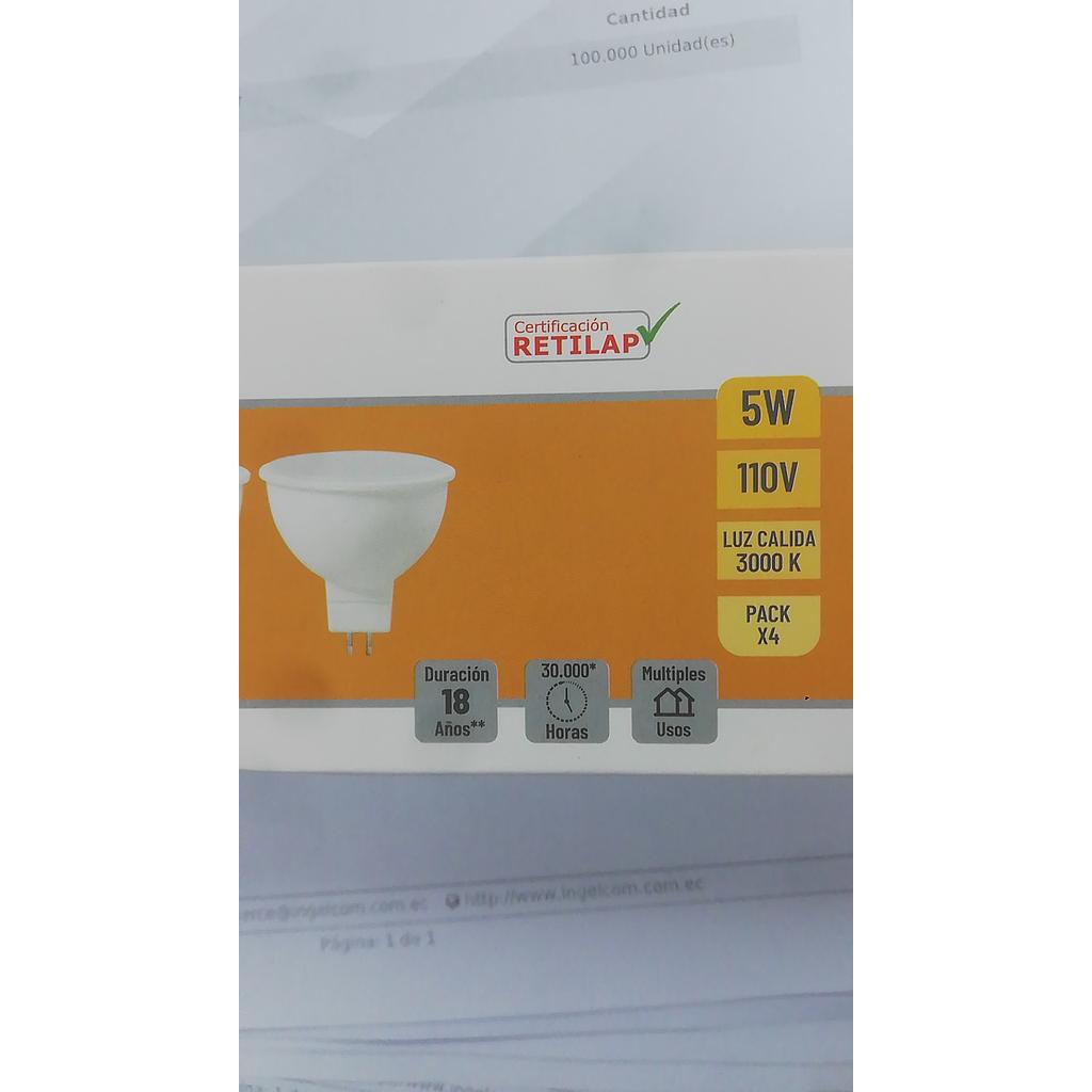 [LE46008] FOCO DICROICO LED 5W GU 5.3, 3000K  COD: LE46008
