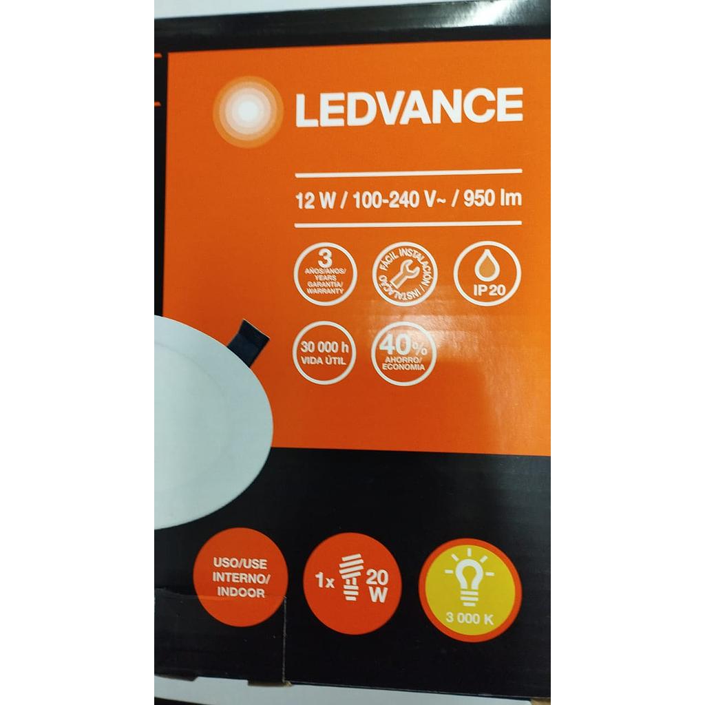 [LER46132] PANEL LED EMPOTRABLE REDONDO 12W 3000K 7014190  COD: LER46132