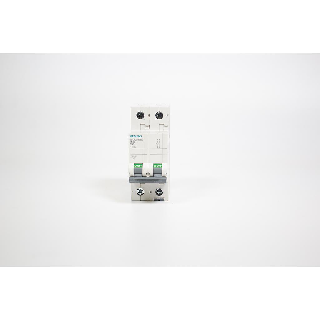 [S23844] BREAKER RIEL DIN 2P 50A . 10KA.   5SL4250-7RC  COD: S23844