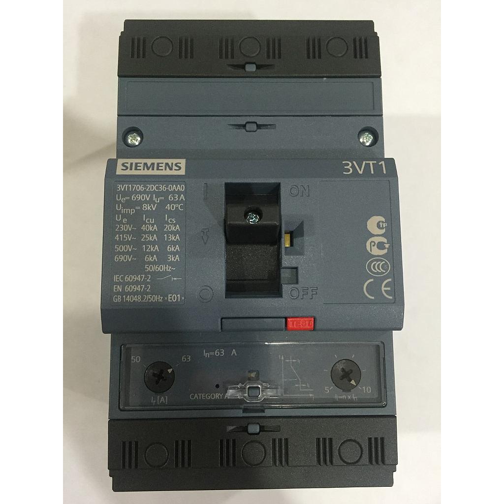 [S29160] BREAKER TRIFASICO FIJO 160A 440V 25KA 3VT1716-2DC36-0AA0  COD: S29160