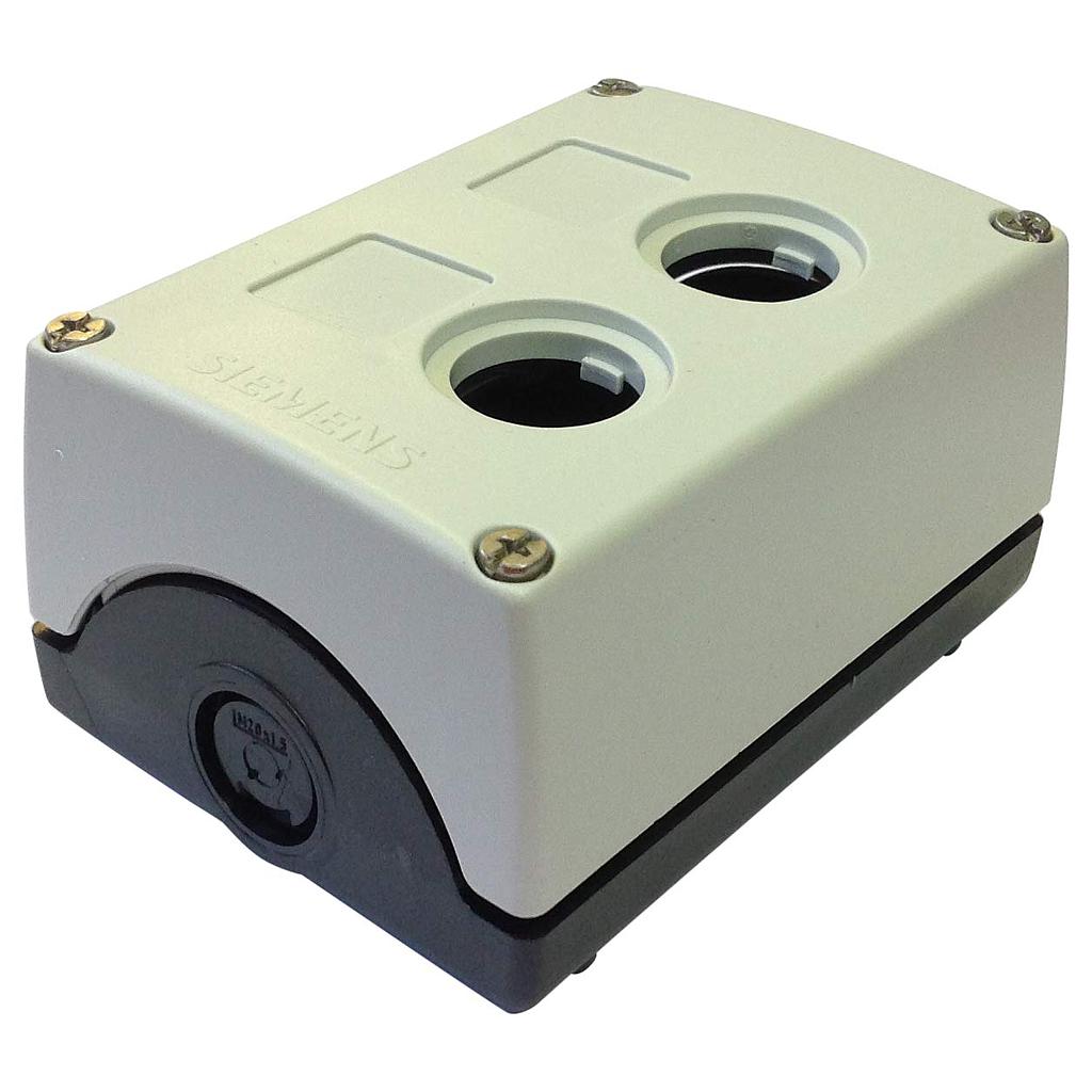 [S40850] CAJA PLASTICA VACIA PARA 2 COMANDOS SIEMENS 3SU1802-0AA00-0AB1  COD: S40850