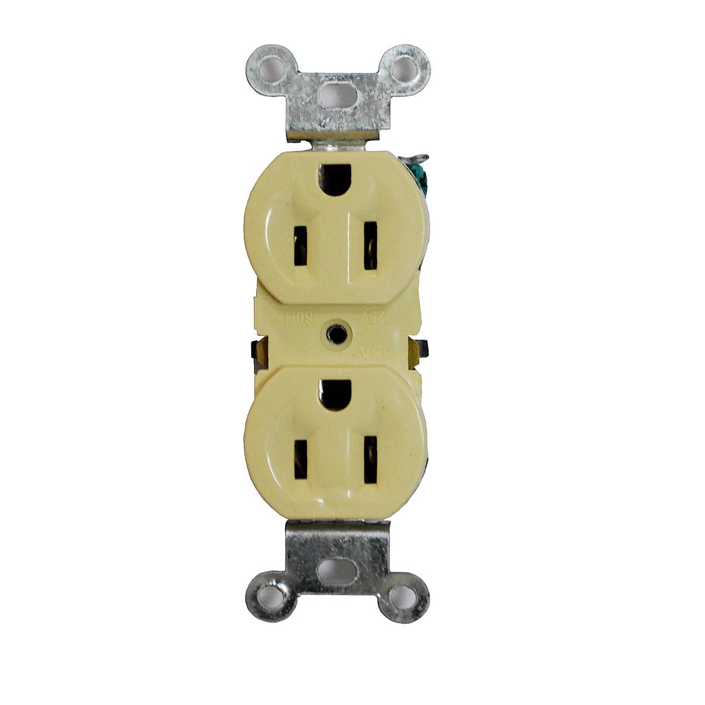 [X72910] TOMACORRIENTE DOBLE POLARIZADO 110V COOPER BEIGE  COD: X72910