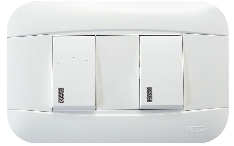 [VET21125] INTERRUPTOR  CONMUTADOR DOBLE PLATA. PLA35222.VETO  COD: VET21125