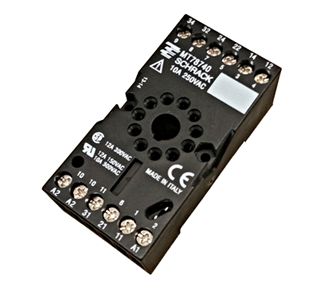 [S10940] BASE PARA RELE DE 11 PINES REDONDOS LZS: MT78750  COD: S10940