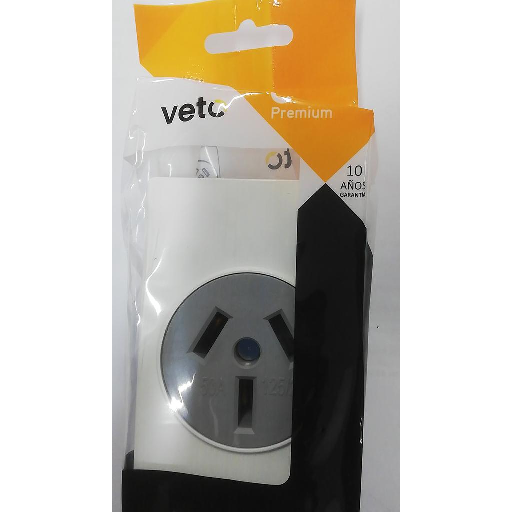 [VETP23818] TOMACORRIENTE NEMA 50A EMPOTRABLE PATA DE GALLINA BLANCO PREMIUM  COD: VETP23818