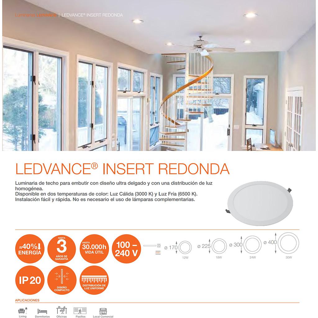 [LER46130] PANEL LED EMPOTRABLE LED  REDONDO  12W  6500K. 7014192  COD: LER46130