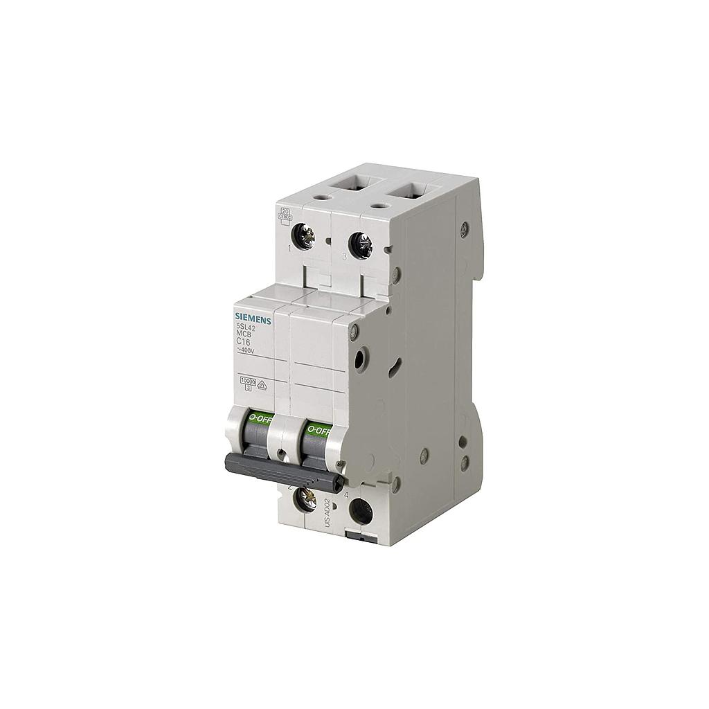 [S23760] BREAKER RIEL DIN 2P 2A 10KA 5SL4202-7RC  COD: S23760