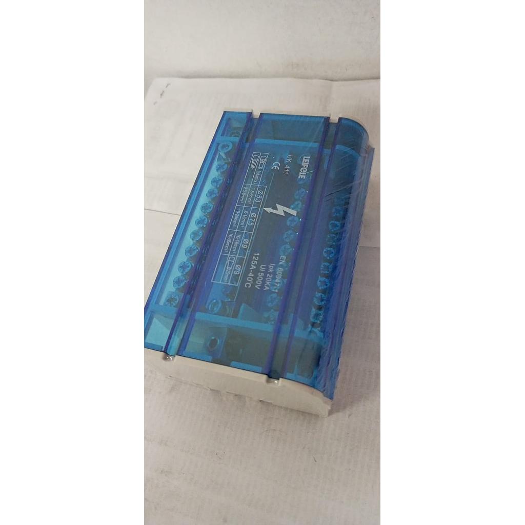 [O51523] REPARTIDOR 4 CSC POLOS 125A - 15 CONEXIONES CUB TRANSPARENTE CJ1415  COD: O51523