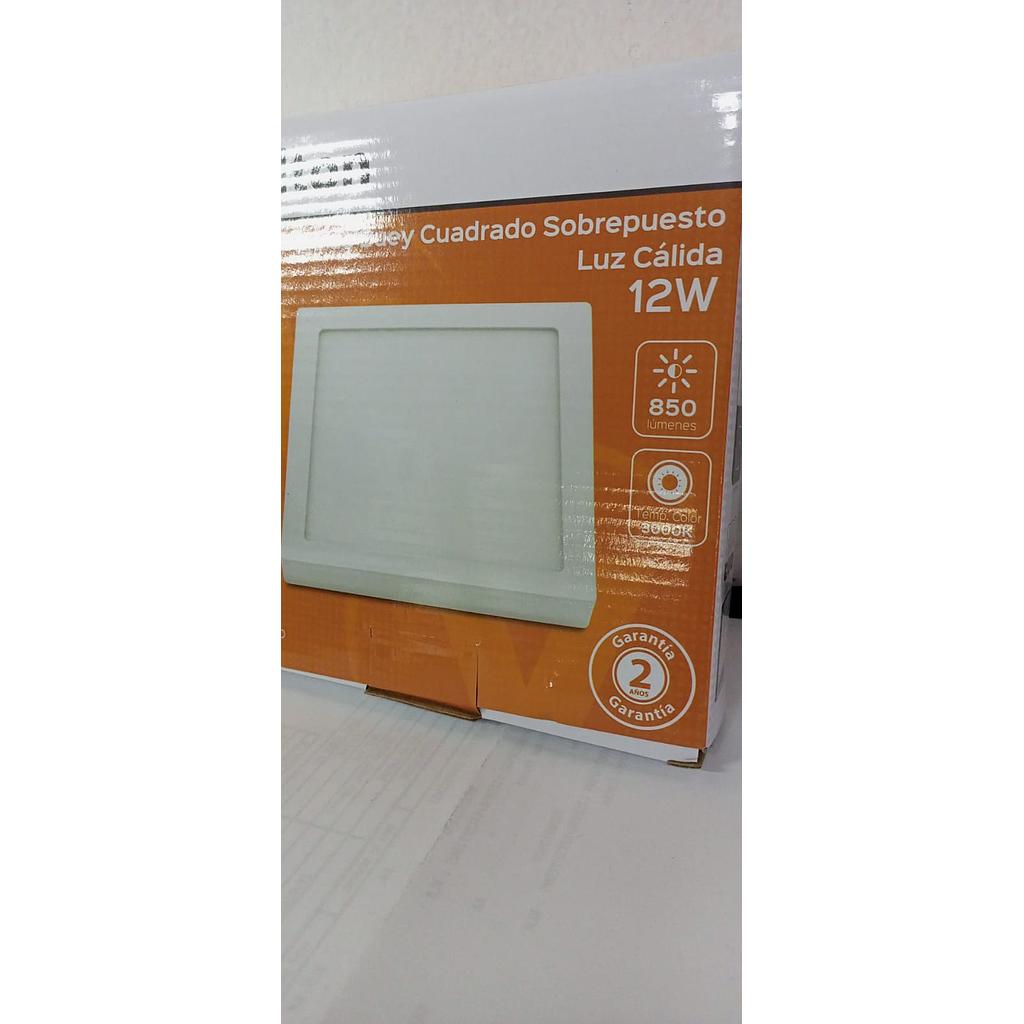 [LE46114] PANEL LED SOBREPUESTO CUADRADO 12W 3000K  COD: LE46114