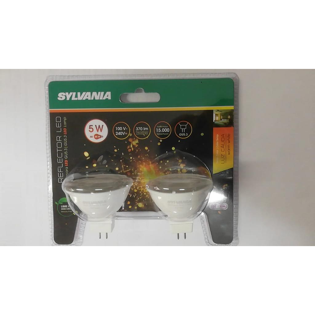 [LES46006] FOCO DICROICO LED 5W 3000K MR16 / GU5.3 PACK X 2 P27440  COD: LES46006