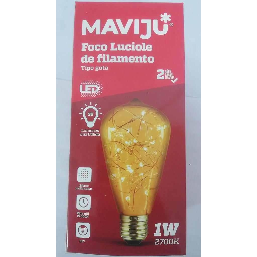 [LE46587] FOCO LED DECORATIVO LUCIOLE GOTA 1W E27 2700K 35LM  COD: LE46587