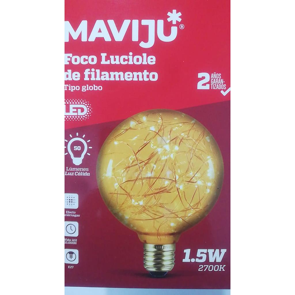 [LE46585] FOCO LED DECORATIVO FILAMENTO LUCIOLE GLOBO G95 1W E27 2700K 35LM  COD: LE46585