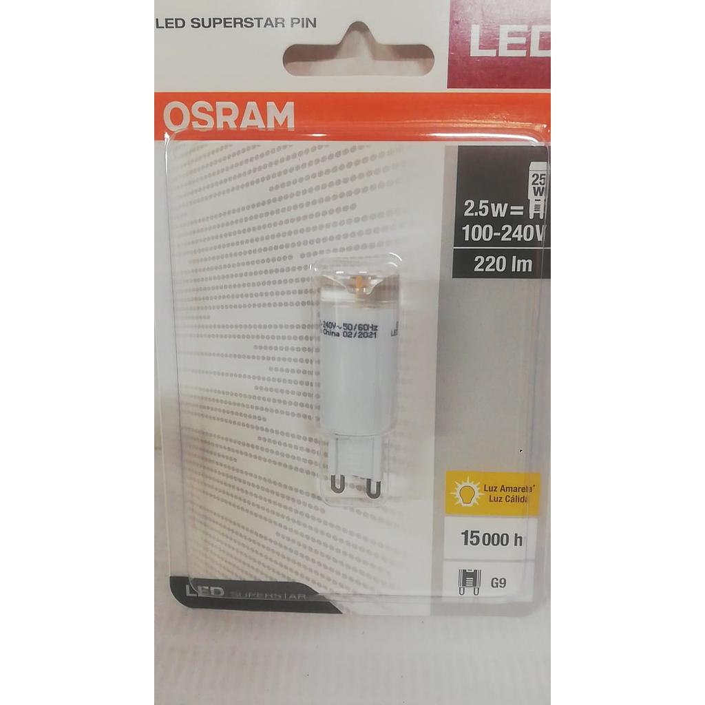 [LER46050] FOCO LED BIPIN 2.5W 3000K 220LM BIV G9 7014380  COD: LER46050