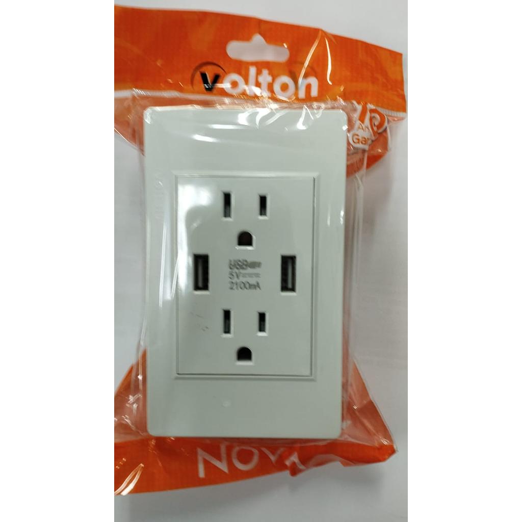 [VN20403] TOMACORRIENTE DOBLE AMERICANO
3P 15A 125-250V + JACK 2XUSB 2.1A 5V
BLANCO NOVA VEPB020403  COD: VN20403