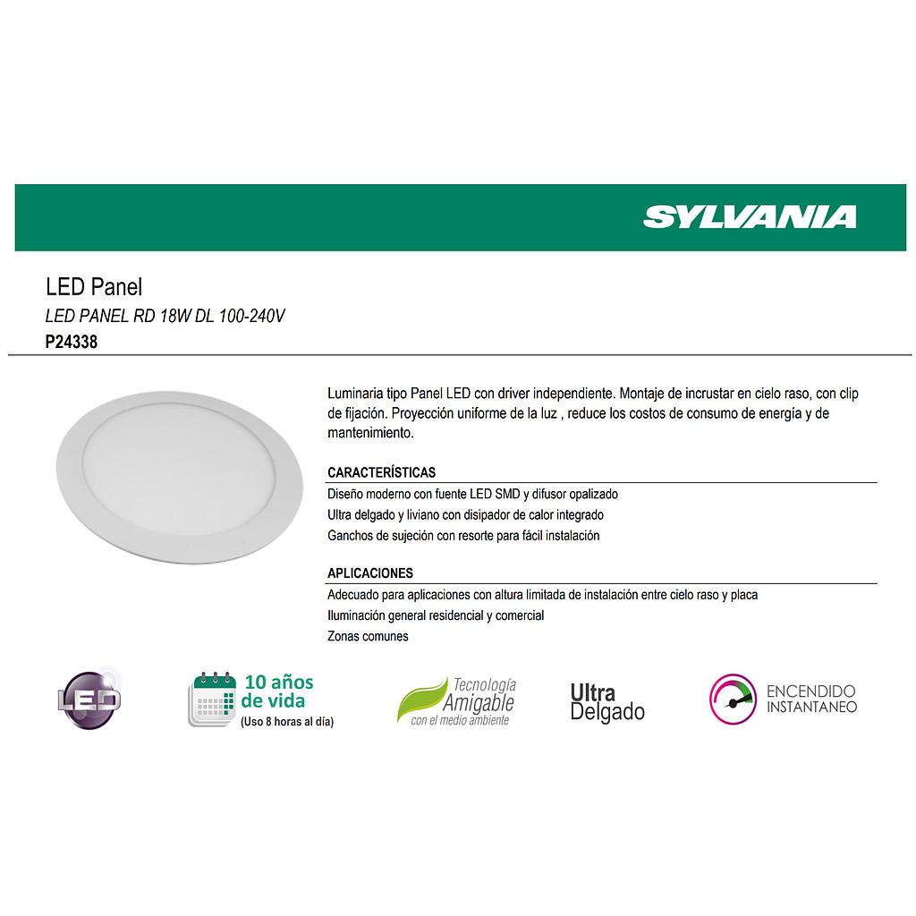 [LES46139] LUMINARIA EMPOTRABLE DE 18W 6500K REDONDO 20CM  COD: LES46139