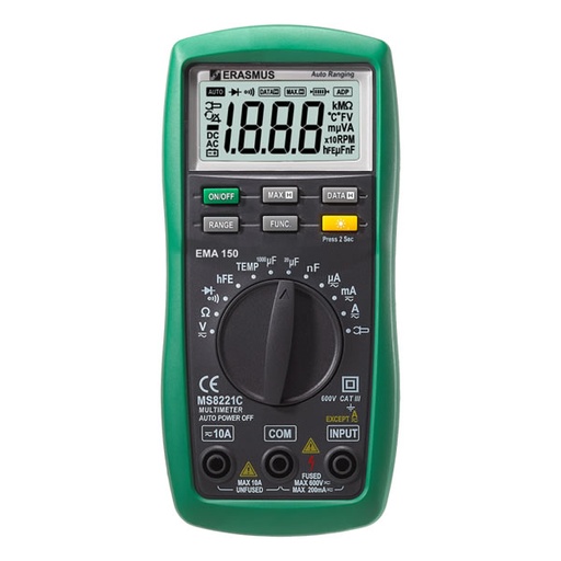 [ER30480] MULTIMETRO RMS AUTORANGO CAT III 600V  EMA-150 600VDC/VAC 10 ADC/AC  EMA-150