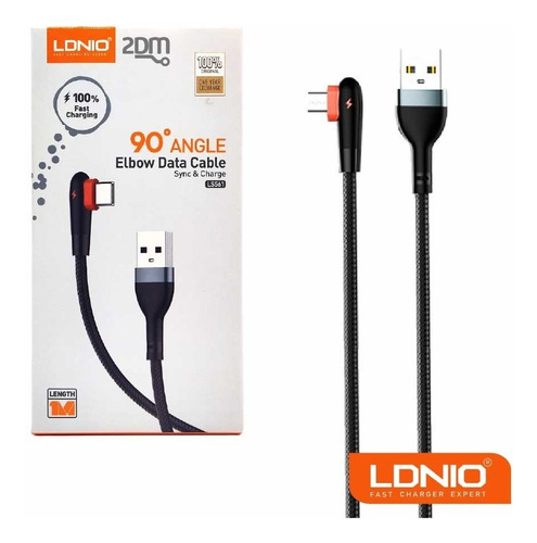 [TECL30595] CABLE TIPO CODO LDNIO LS561 1 MTS 2.4A TIPO C